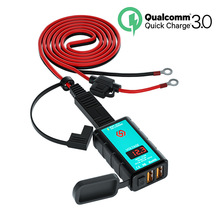 Ħ�г�SAE��ͷ+1.4mOT��תUSB�ֻ������˫QC3.0����̤�峵��ѹ��