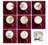 The new wooden handle flowers Zhongjing Palace fan ancient style silk cloth group fans double -sided dance costume fan series wholesale