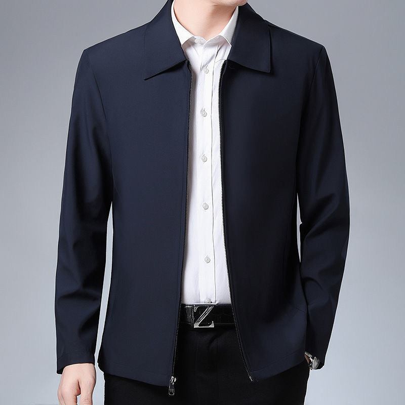 Middle-aged and Elderly Coat Men's Spring and Autumn Lapel Jacket Business Men's Loose Men's Casual Jacket Men's Tops Middle-aged and Elderly Coat Men's Spring and Autumn Lapel Jacket Business Men's Loose Men's Casual Jacket Men's Tops