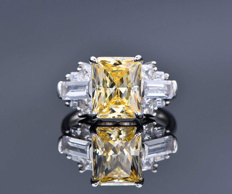 Fashion Geometric Sterling Silver Inlay Zircon Rings 1 Piece