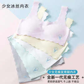 发育期学生少女内衣无痕冰丝防凸点少女文胸背心舒适透气二三阶段