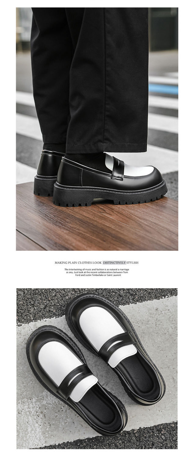 Chaussures Derby tendance pour homme ShoeVault, automne, style britannique décontracté, semelle épaisse et élégante, style rétro, rehaussantes, en cuir._voghion.com