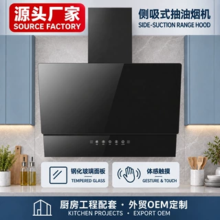 厂家直供600mm钢化玻璃侧吸抽油烟机厨房工程配套外贸批发OEM定制