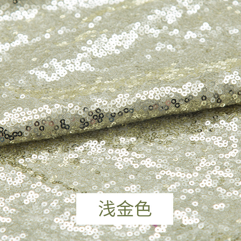 3MM亮片布料面料密网纱乱片婚庆装饰舞台背景布服装面料礼服桌布|undefined