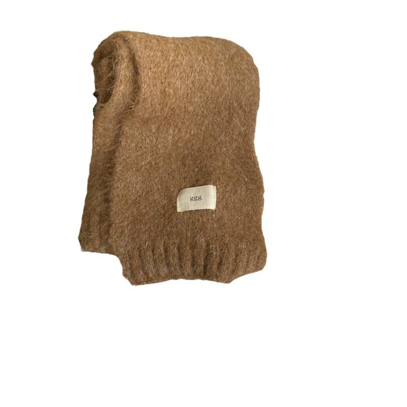Demi-season keep warm universal cute knitted scarf, high-quality style, Korean style