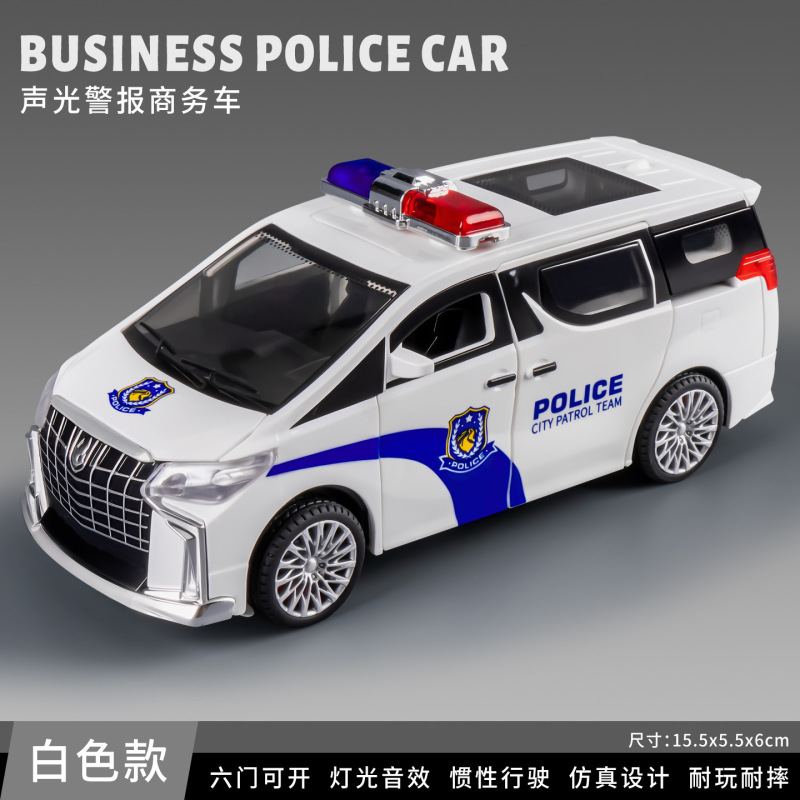 六开门商务警车惯性行驶面包车儿童玩具声光小汽车仿真模型批发|undefined