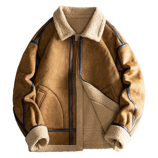 Herenkleding MF NY suède katoenen jas heren wintertrend in losse revers verdikte katoenen jas merk bont_voghion.com