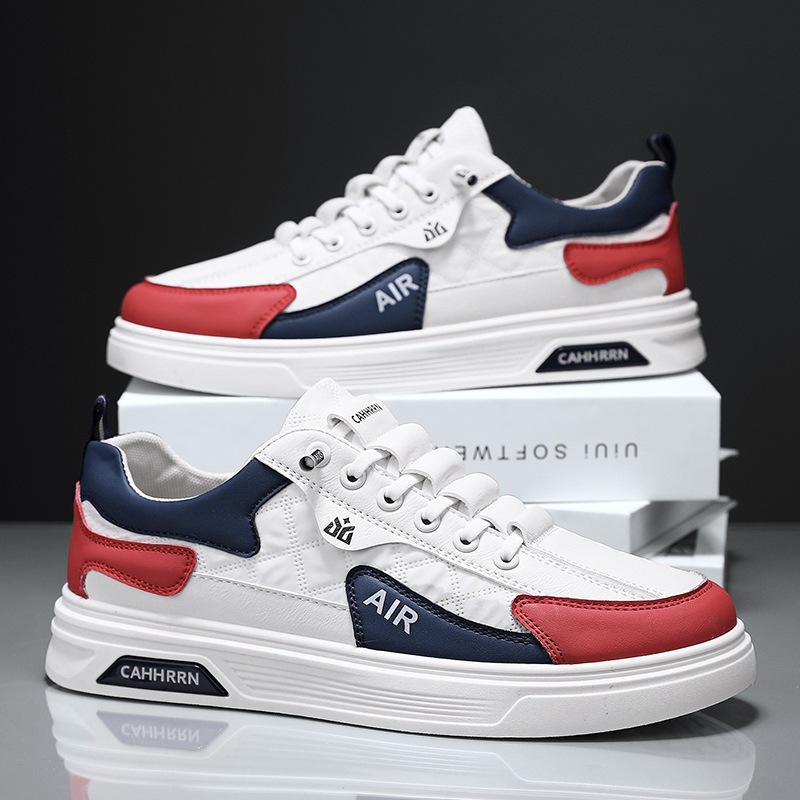 Zapatos de skate para estudiantes juveniles zapatos de marea blanca para hombres 2025 nuevos zapatos de primavera para hombres zapatos deportivos casuales de cuero