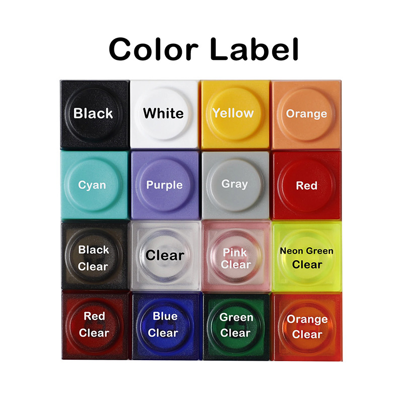 Doys color building block toy key cap 1U non-engraved 16 colors transparent frosted German PC mechanical chain key cap