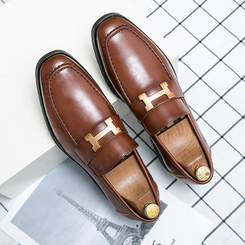 2025 Spring Slip-On Fashion Trend Leather Shoes for Youth, Versatile British Style Casual Leather Shoes Trendy Shoes