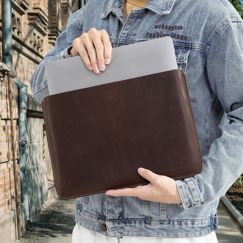 New iPad Laptop Sleeve Horizontal and Vertical Styles 14inch Top Layer Cowhide Tablet Storage Protective Case New iPad Laptop Sleeve Horizontal and Vertical Styles 14inch Top Layer Cowhide Tablet Storage Protective Case