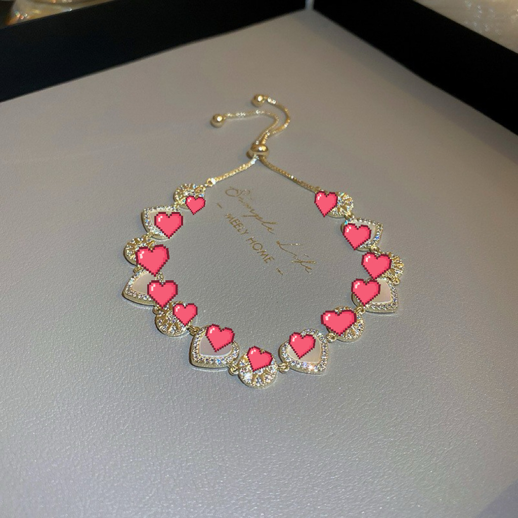 Corea del Sur cuatro pétalos de circón flor pulsera de luz de lujo de alto grado temperamento ajustable pulsera nueva pulsera al por mayor para las mujeres
