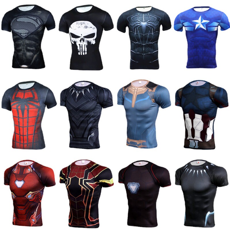 Factory Direct Supply of New 3D T-Shirts, Short-Sleeved Men's Export T-Shirts, League of Legends Black Panther Plain Fabric Sports Compression Shirts