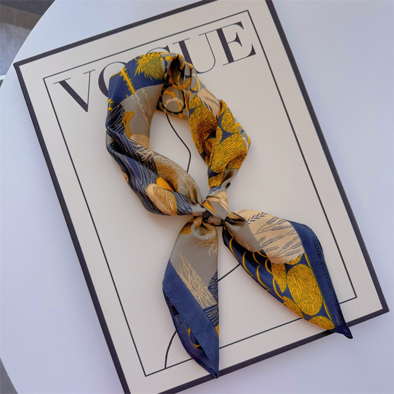 Bufandas de seda para mujeres primavera y otoño bufandas de moda para mujeres bufandas de cuello para maestros y empleados regalos de impresión de lujo ligero