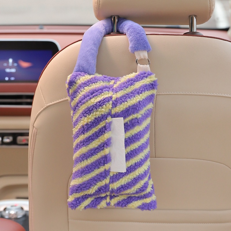 Hanging Bag Funny Car, Che Zai Zhi Jin He Gua Shi Car tissue box/set - 181-purple-yellow-diagonal-stripe-2416cm