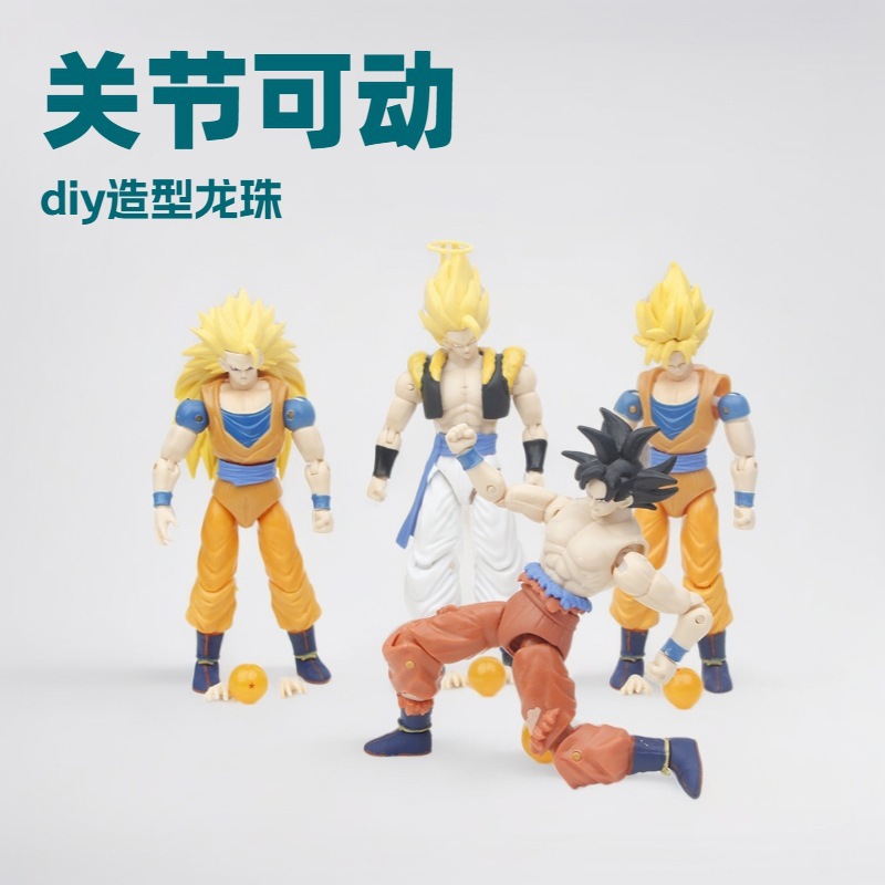 La articulación se puede mover versión simple Dragon Ball Black Haior Wukong caja de color ventana abierta azul Dragon Ball caja modelo de figura al por mayor