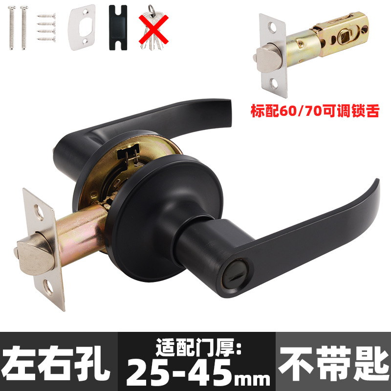 Zhongshan hardware cerradura de puerta puerta de aleación de aluminio cerradura de puerta de acero plástico cerradura de mano negro matto cerradura mecánica al por mayor