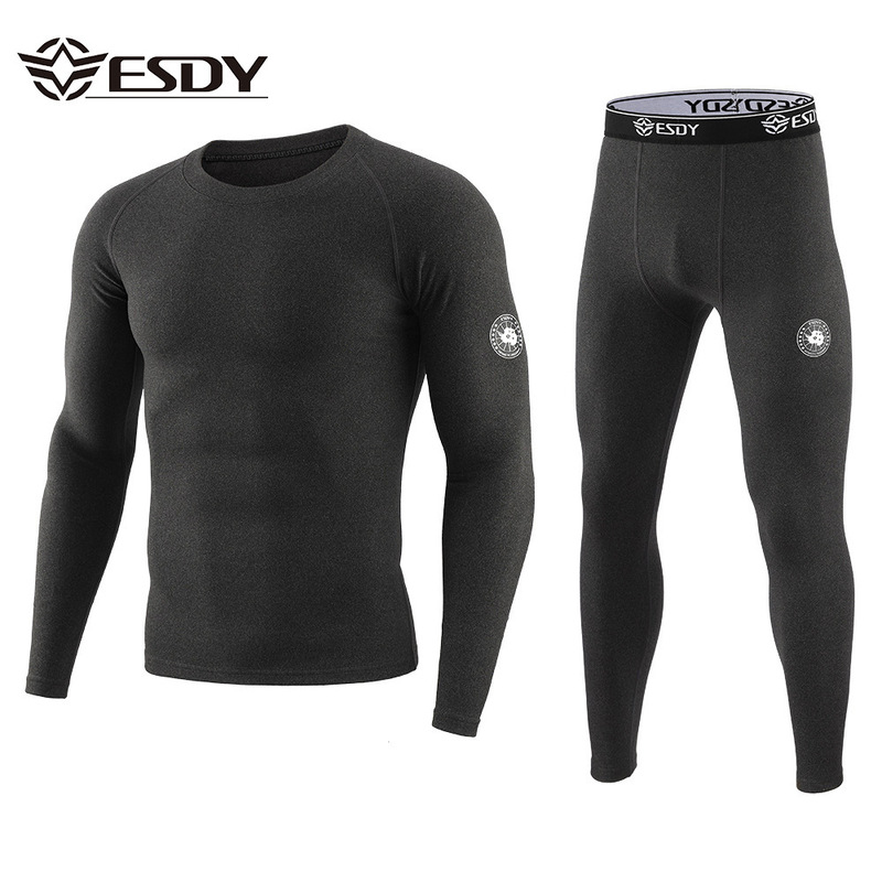Esdy Outdoor Sports Thermal Intimates Men's German Velvet Suit New Hiking Breathable Sweat-Wicking Winter Warmth