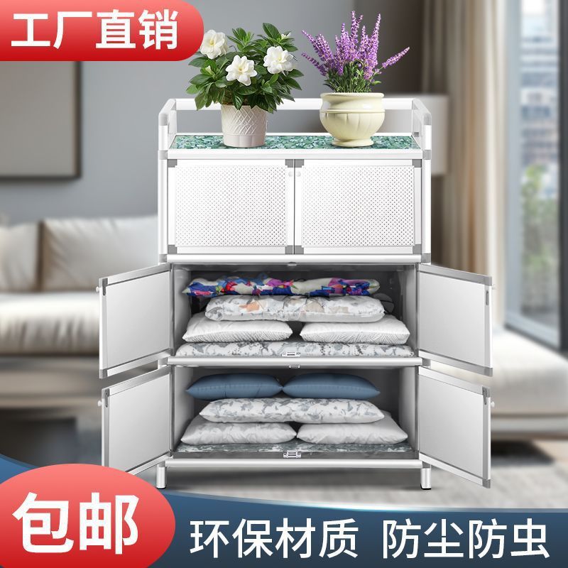 铝合金餐边柜简易碗柜小型出租屋收纳柜家用厨柜置物橱柜多层收纳|undefined