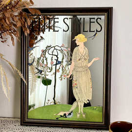 美式镜面创意装饰画复古小众画装饰镜服装店餐厅客厅卧室艺术挂画