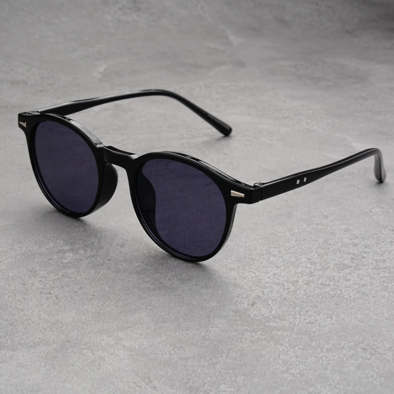 韓国版超軽量サングラス丸枠紫外線防止サングラスレトロなファッション個性日韓系丸枠近視メガネ