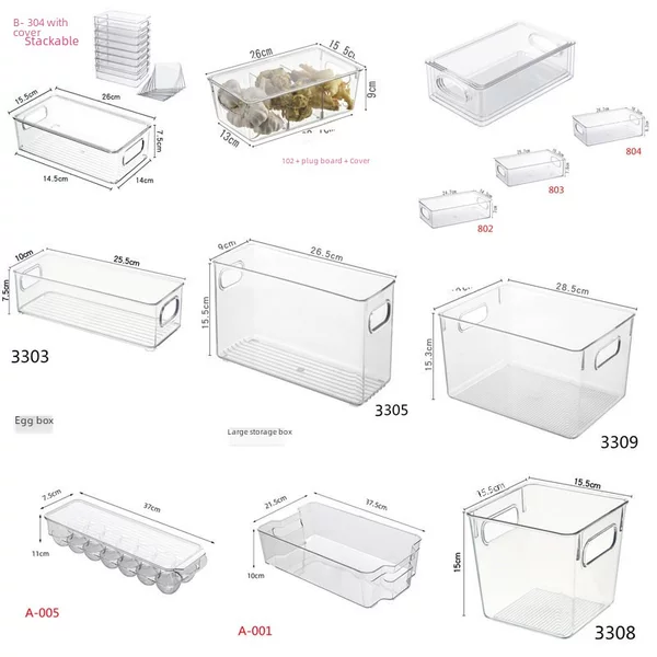 Thickened Desktop Preservation Box Plastic Transparent Sealed Box Refrigerator Storage Box Fruit and Vegetable Freezing Kitchen Storage Box Overlay