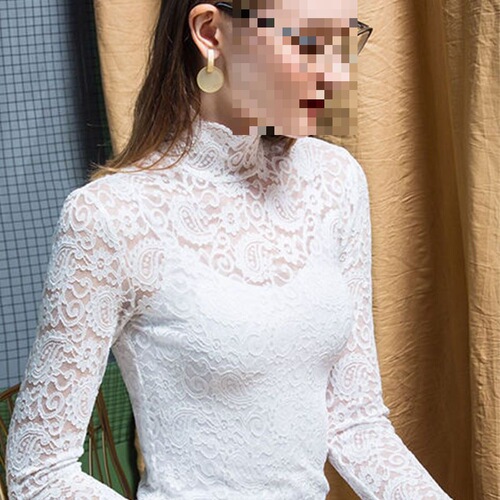 Lined/Unlined Autumn/Winter New Elastic Lace Camisole Top High Collar Inner Wear Stylish Women's Top
