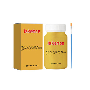 Jakehoe Glitter Gold Foil Paint Glitter Metal Gold Paint Wall Sign Decoration Gold Foil Paint