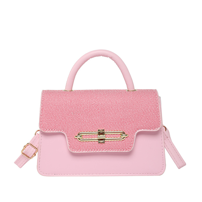 Moda cerradura hebilla contraste color costura tendencia viajero 2025 primavera pequeño bolso cuadrado personalidad femenina estilo ins bolso de mensajero retro