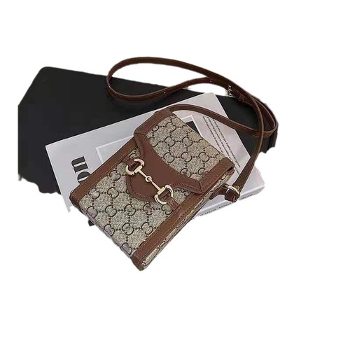 Plastic sealed 1955 women's handbag trendy horseshoe buckle box mobile phone bag printed shoulder crossbody small handbag for women