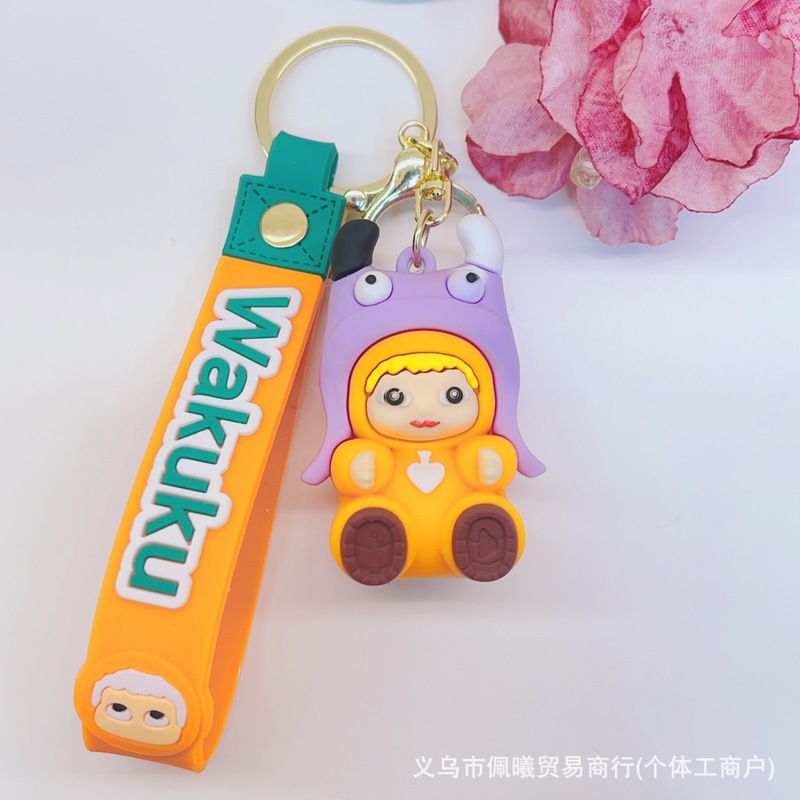 新款背带裤可爱钥匙扣创意卡通动漫 小羊拉布布汽车挂件 包包配饰|undefined