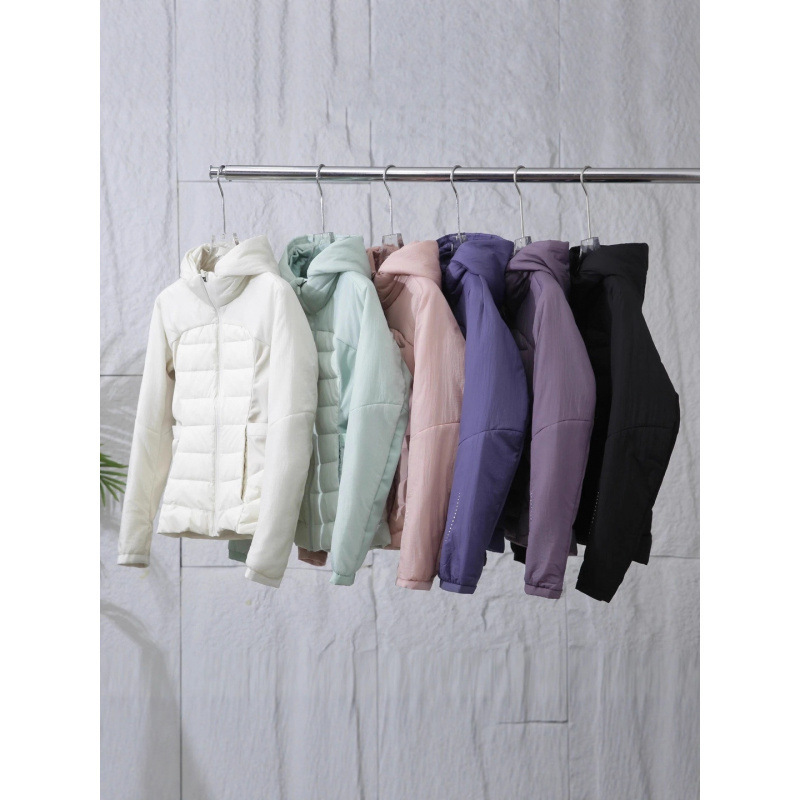 7639 Big Brand Replacement Autumn and Winter New Women's Spliced down Jacket Yoga Fitness Casual Sports Jacket for Girls