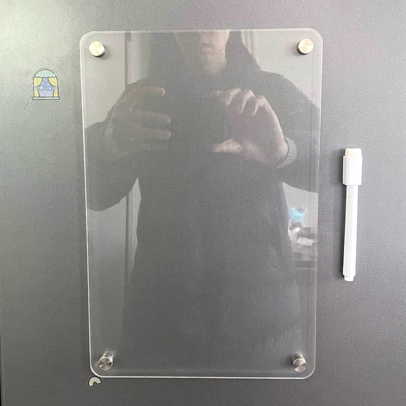 Tablero de exhibición de pegatinas de nevera Tablero de mensajes de pegatinas magnéticas Acrílico transparente puerta de hierro puerta de hierro