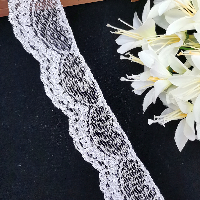 In-Stock Wholesale 5cm Nylon Lace Trim Non-Elastic Lace Fabric Doll Clothing Accessories Lace Trim Ribbon