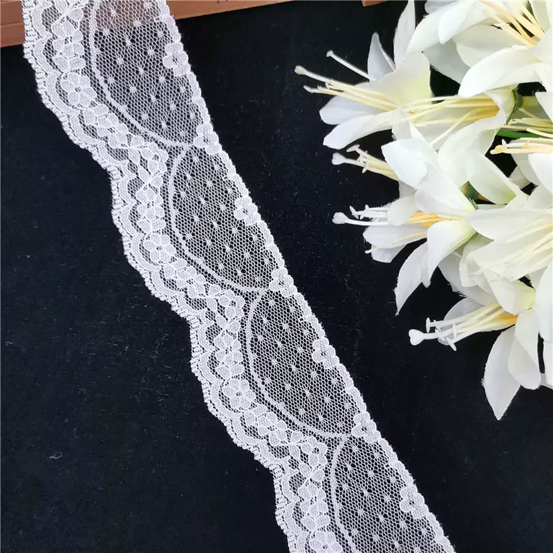 现货批发5.3cm锦纶花边蕾丝裙边无弹花边面料娃衣辅料lace花边带