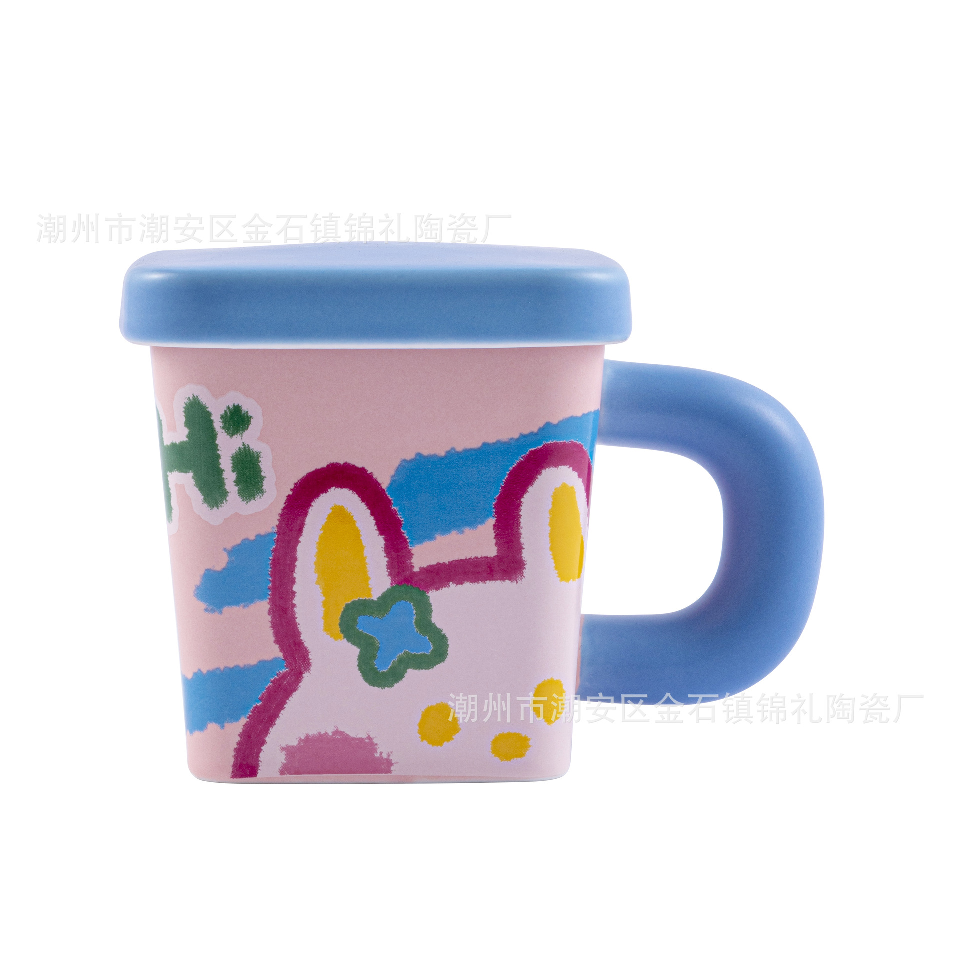 Taza de Cerámica Estilo Dopamina, Colores de Alta Apariencia, Resistente a Alta Temperatura, Taza Creativa para Hogar
