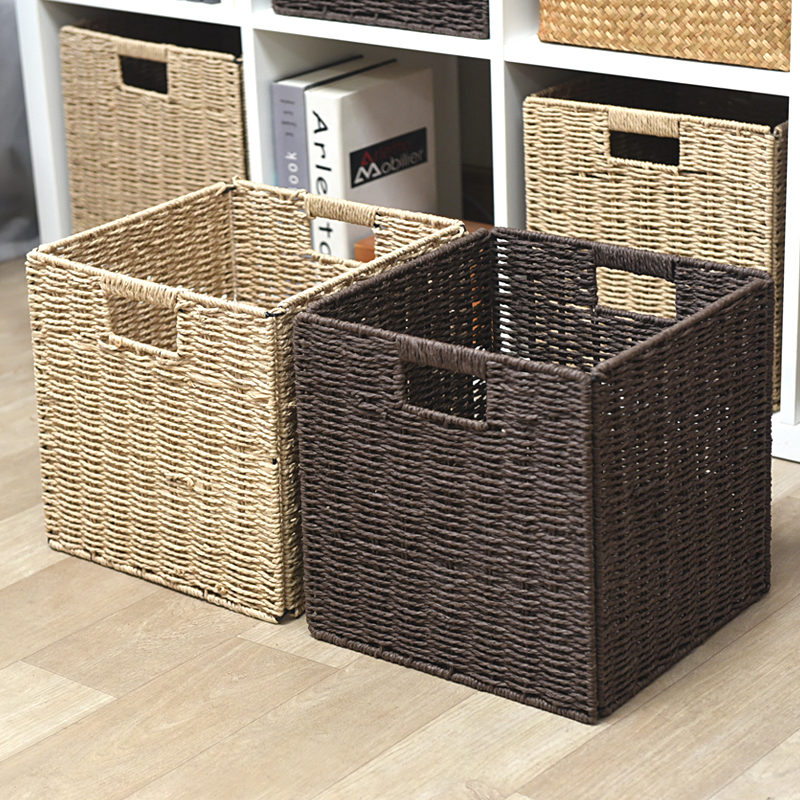 Cesta de almacenamiento Cesta de almacenamiento de ratán Cesta de almacenamiento de caja de acabado plegable de paja Cesta de almacenamiento Cesta de almacenamiento Libro de Kalaike Chen Zhihong