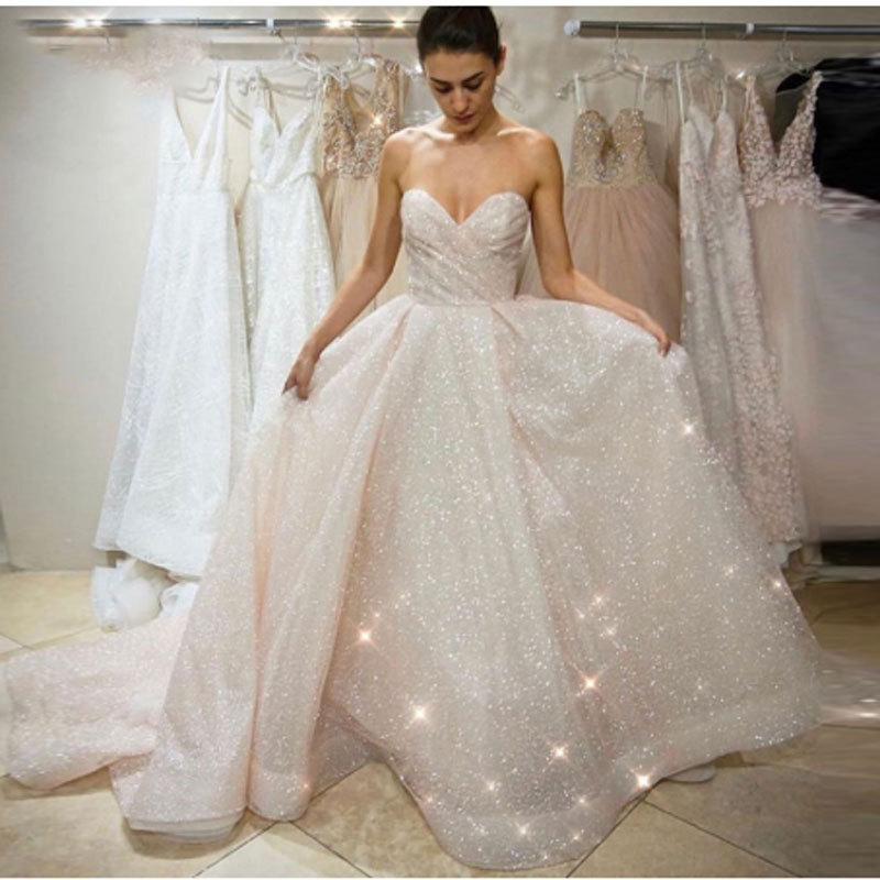 El Comercio exterior europeo y americano Amazon AliExpress deseo nuevo vestido de novia vestido de noche sexy V-cuello una línea vestido de novia se puede personalizar image 2