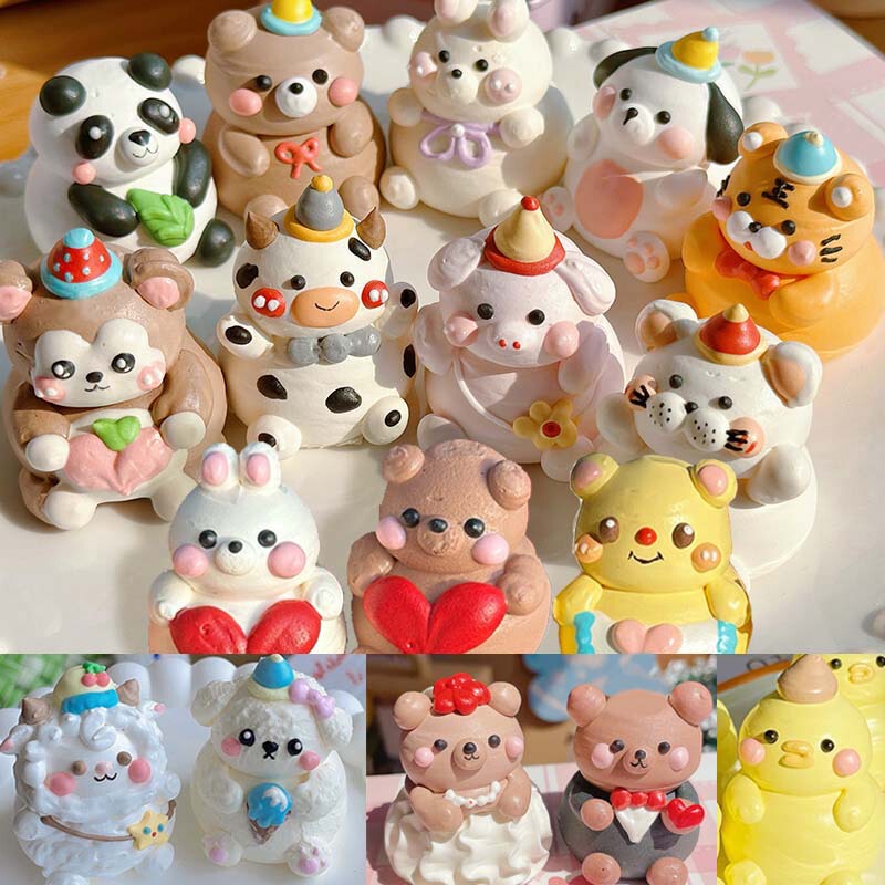 Cartoon three-dimensional protein sugar monkey Tiger mouse dog pig hug Bear rabbit candy handmade Ma Lin sugar protein sugar