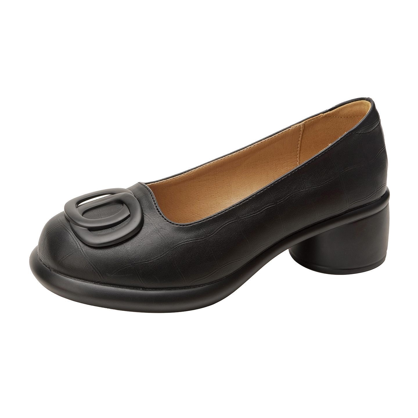 Zapatos de cuero retro de suela suave y poco profunda para mujeres 2026 otoño nuevos zapatos de un solo pie, zapatos de tacones gruesos, zapatos de Lefour