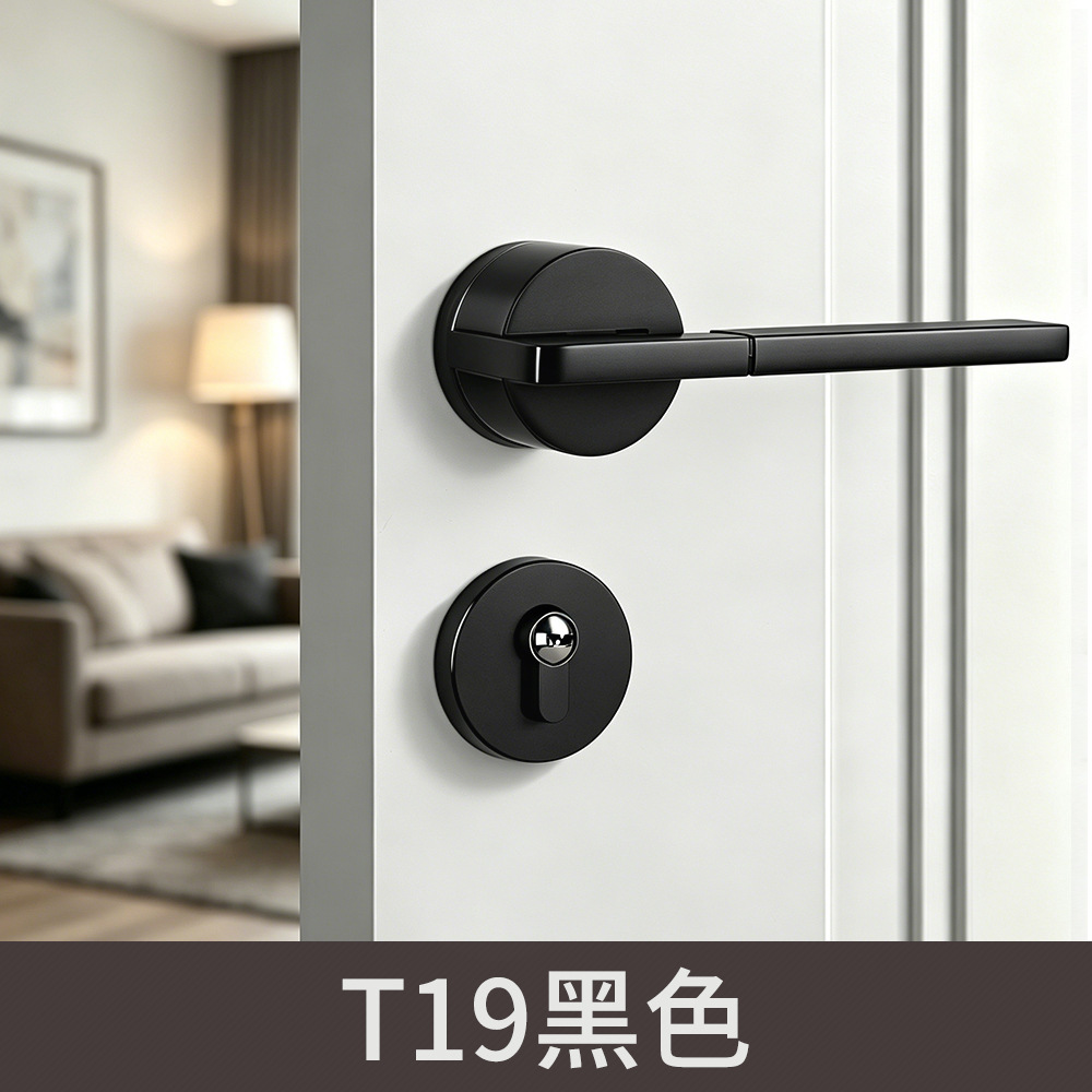 Aleación de aluminio cerradura de la puerta Hogar Universal manija de la puerta manija cerradura puerta de madera dormitorio habitación interior cerradura de la puerta
