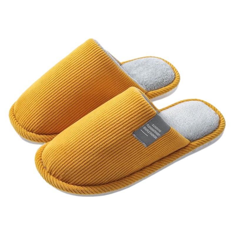 Zapatillas de algodón Casa de las mujeres Otoño e Invierno interior cálido pareja hogar antideslizante fondo grueso confinamiento Zapatillas de lana invierno de los hombres