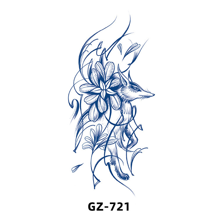 New semi-permanent men's and women's half-arm tattoo herbal juice waterproof anti-sweat anti-real tattoo letter sticker spot