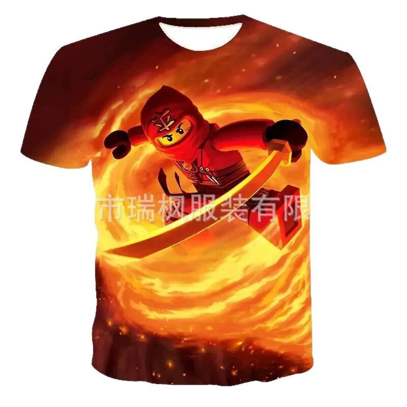 Summer Cross-Border T-Shirt Game Roblox Digital Printing Men's Breathable Round Neck Short-Sleeved 3D Top Basic Popular