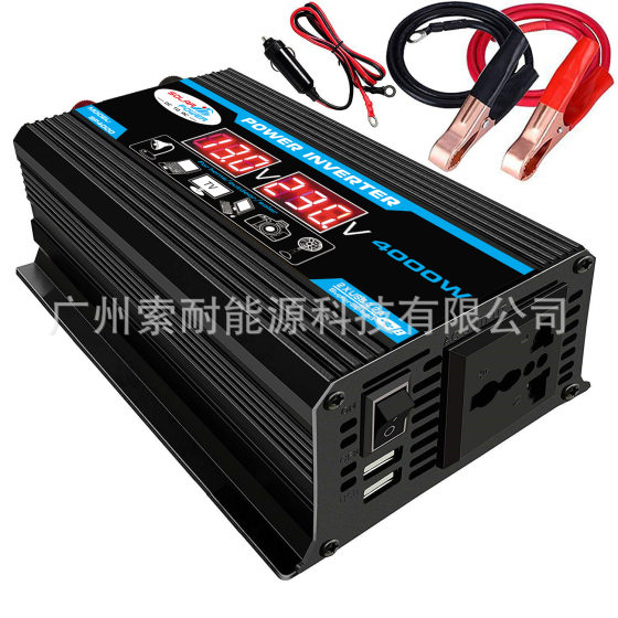 Cross-Border vehicle inverter 300W 12V to 110V 220V dual voltage display e-commerce export inverter