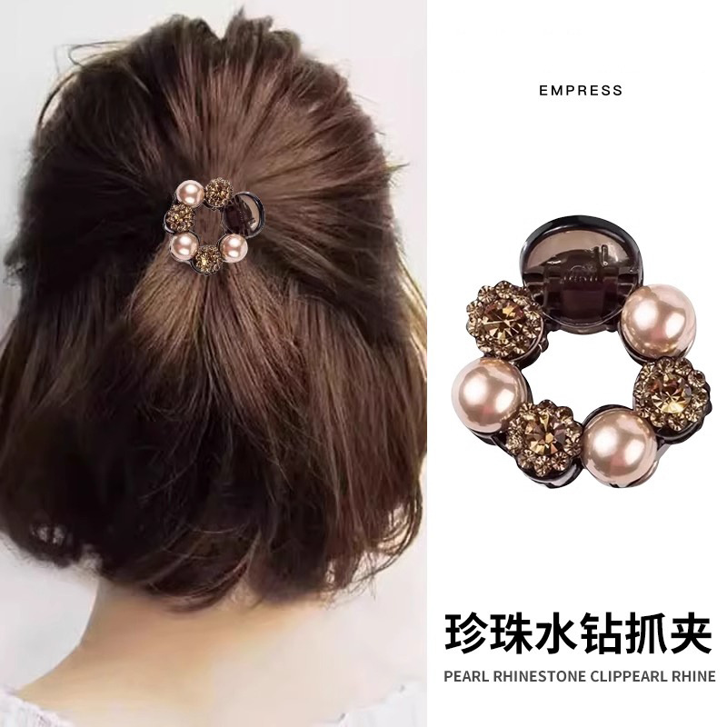 Perla agarrando clip mujeres 2025 nuevo estilo de alta sensación de cabeza trasera mitad de cabello pequeño clip lateral frangeo clip de cabello adornamiento clip