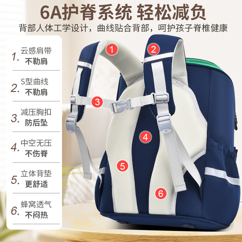 Mochila de protección de la columna vertebral de reducción de carga ligera de dibujos animados para niños transfronterizos mochila de la escuela de niñas mochila de la escuela primaria al por mayor