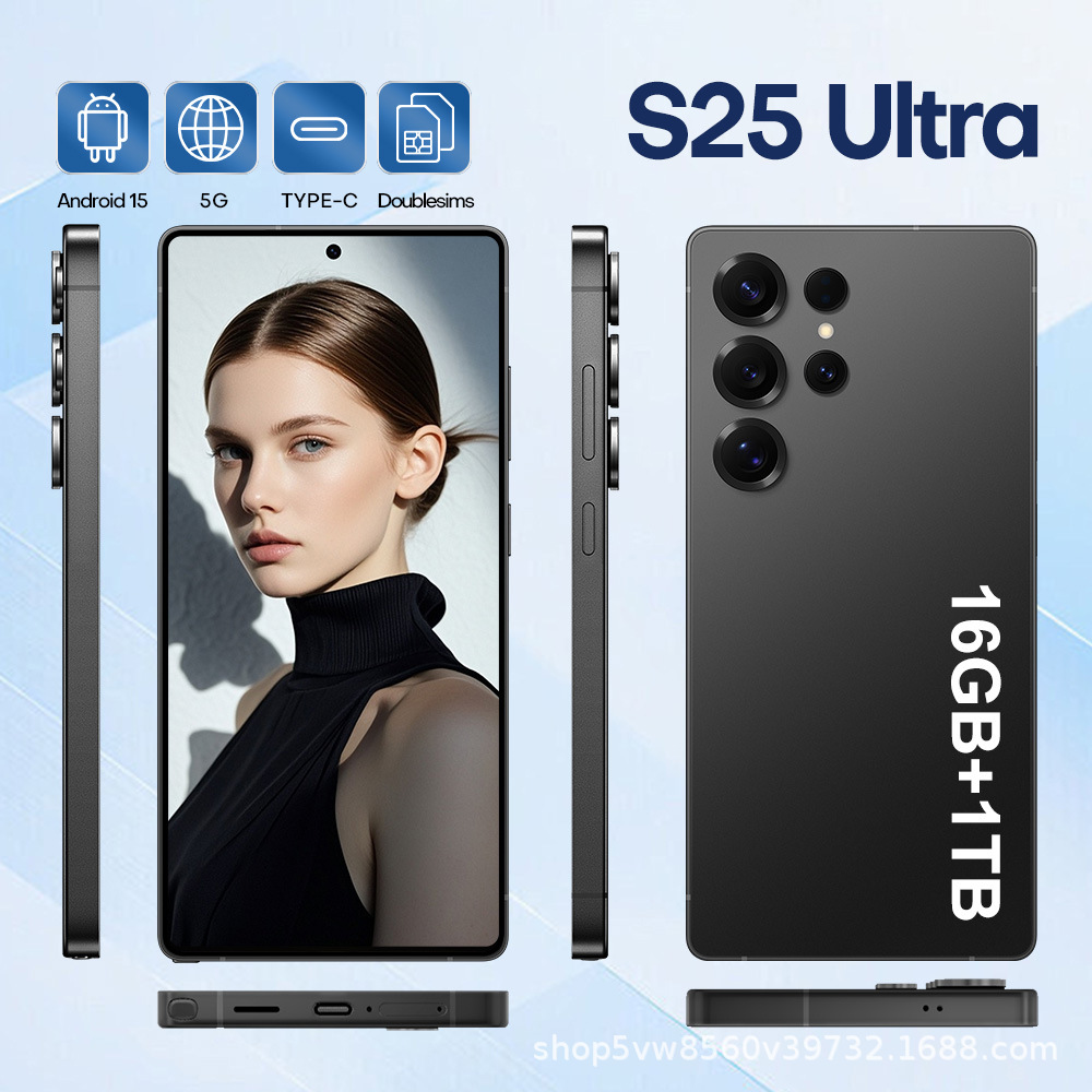 Excluso transfronterizo para teléfono inteligente transfronterizo S25 Ultra pantalla grande 4 128 fuente fábrica ventas directas SmartPhone