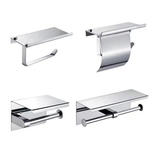 Tissue Box Stainless Steel 304 Tissue Holder Toilet Paper Holder Nail-free Mobile Phone Holder
