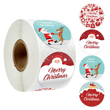 亚马逊爆款卷装贴纸圣诞节日装饰礼品系列不干胶贴纸标签